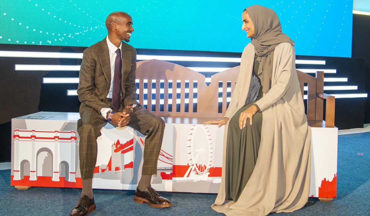 HE Sheikha Hind with Sir Mo Farah